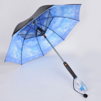 2019 New Invention Custom Golf Umbrella with Fan Inside and Water Spray