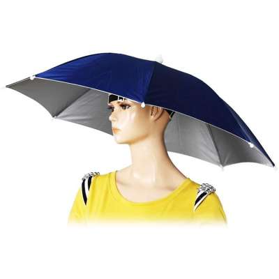 26-inch Diameter Folded Loose-Belt Fishing head Umbrella head  Fishing Umbrella head Sunhat (Dark Blue)