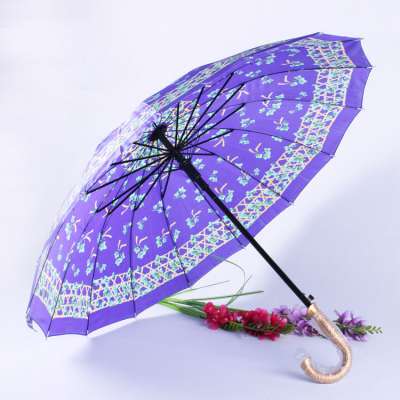 22inch 16K ribs auto open black frame cheaper satin umbrellas