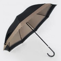 New design sun umbrella with uv protect high quality leather handle lady umbrella