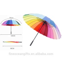 Customized OEM logo Windproof Rainbow color Big Golf Umbrella