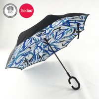 Windproof opposite open and close reverse inside out umbrella inverted